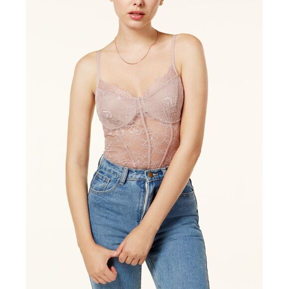 Guess Tony Sheer Lace Bustier Bodysuit - Picture 1 of 3